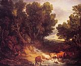 Thomas Gainsborough Famous Paintings - The Watering Place
